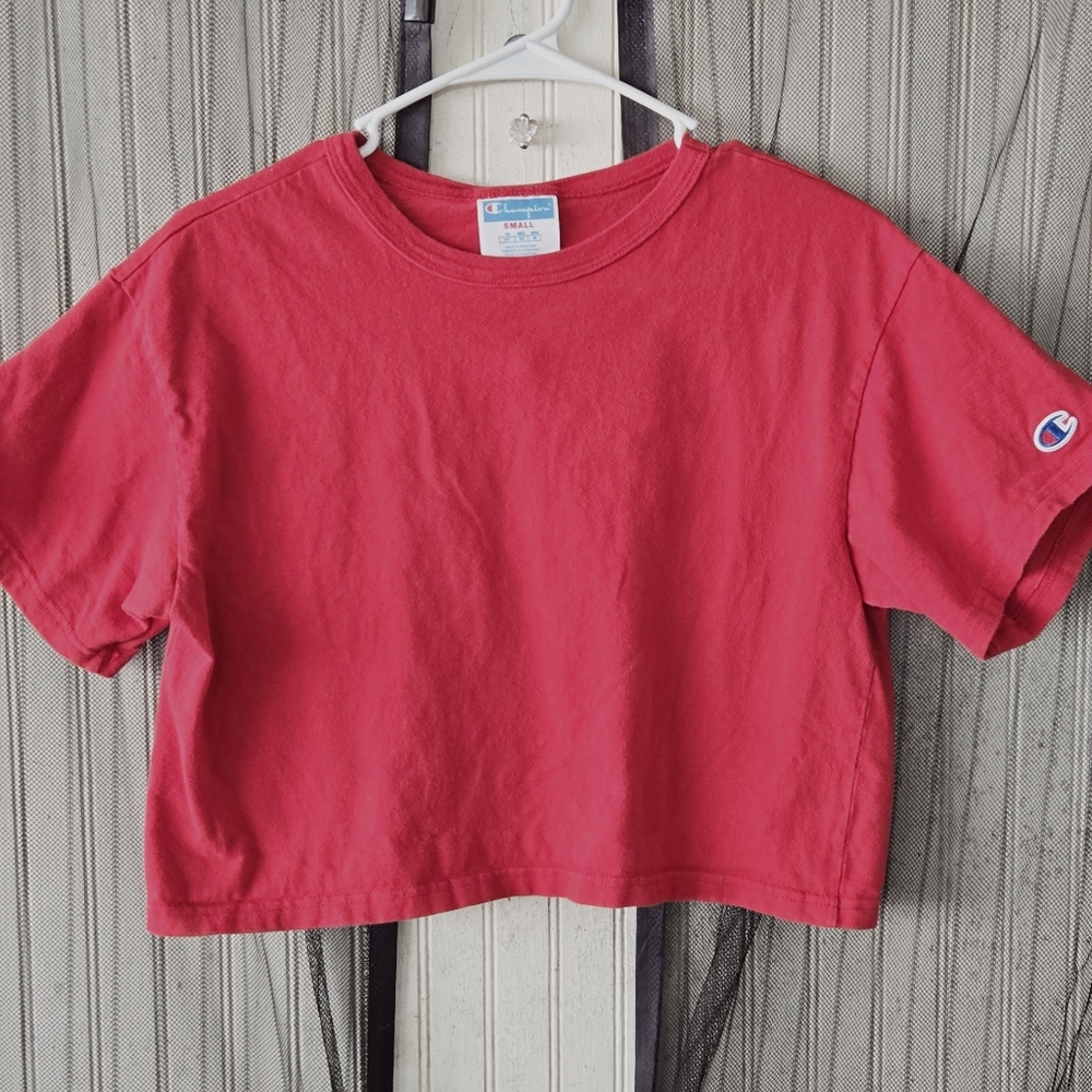 Champion Vibrant Red Cropped Tee